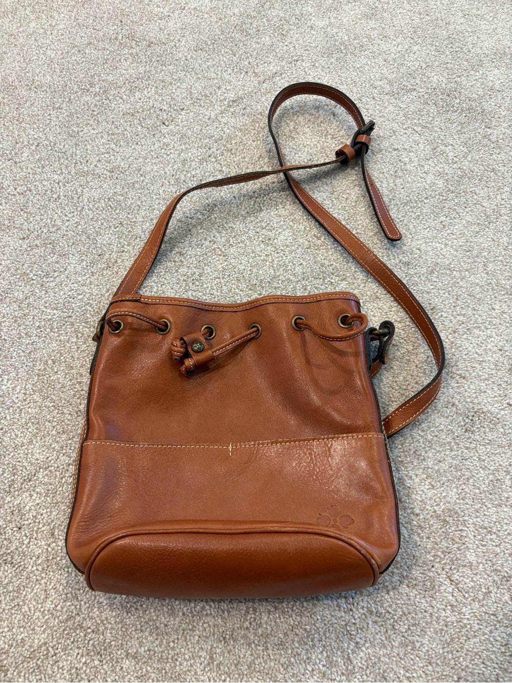 Patricia Nash Drawstring leather Bucket Bag